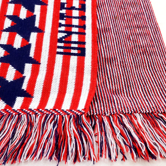 Knitmakers USA Scarf Adult's United States Of America Red/White/Blue Stars Retro - Picture 2 of 7